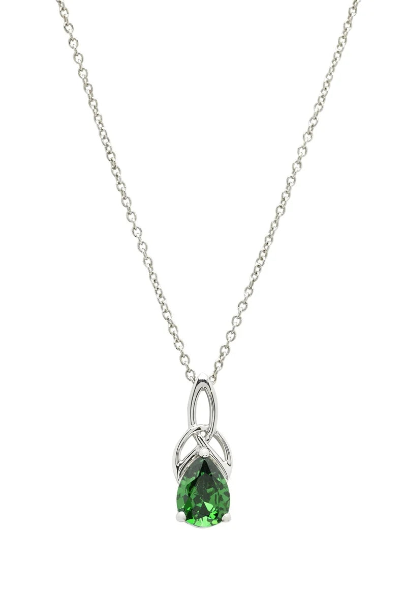 Sterling Silver Cz Emerald Trinity Necklace
SP2446