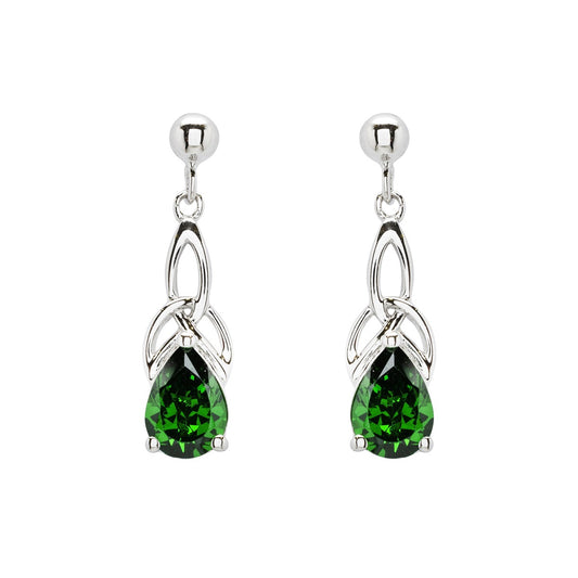 Sterling Silver Cz Emerald Trinity Earrings
SE2447