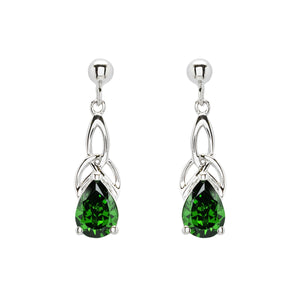 Sterling Silver Cz Emerald Trinity Earrings
SE2447