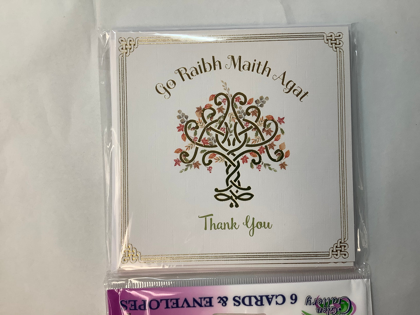 Set Of 6 Thank You Celtic Cards Blank inside