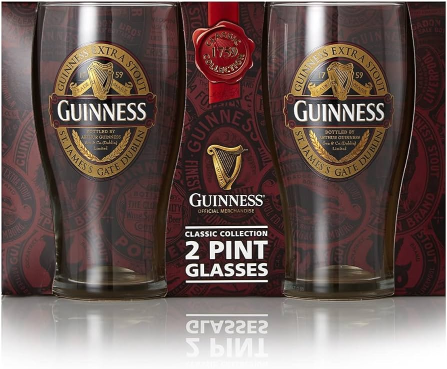 Guinness classic collection pint glass - 2 pack