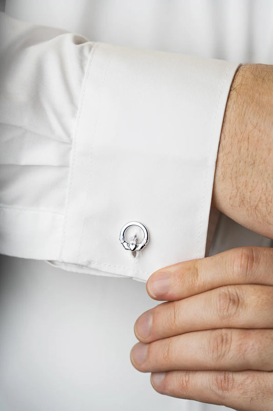 Sterling Silver Claddagh Cufflinks made by Galway