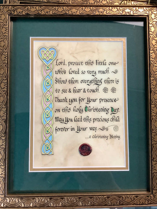 Framed Irish Blessing “A Christening Blessing” 4352