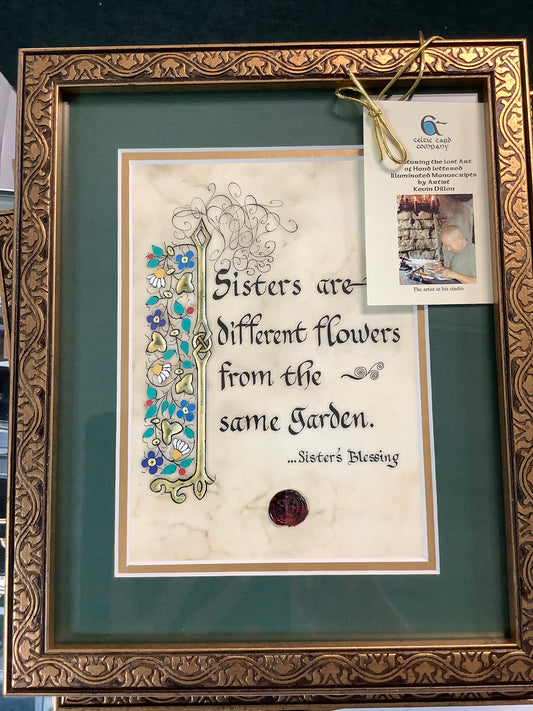 Framed Irish Blessing”Sisters” 4358