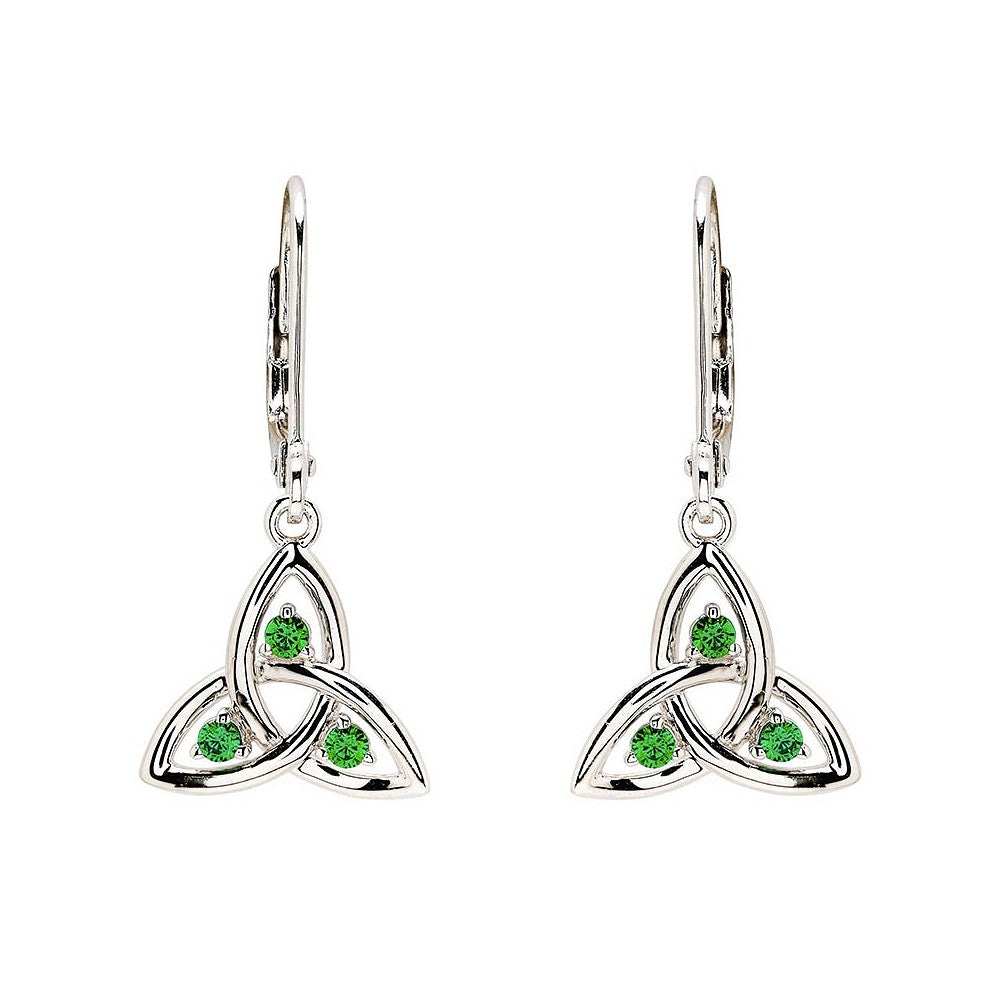 Sterling Silver drop Trinity Knot earrings by Shanore SE005SH