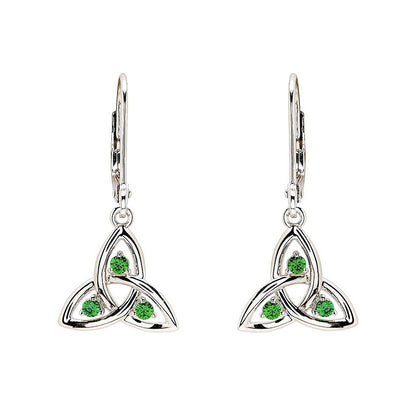 Sterling Silver drop Trinity Knot earrings by Shanore SE005SH