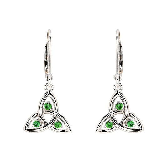 Sterling Silver drop Trinity Knot earrings by Shanore SE005SH