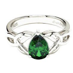 STERLING SILVER CZ EMERALD TRINITY RING
SL122