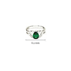 STERLING SILVER CZ EMERALD TRINITY RING
SL122