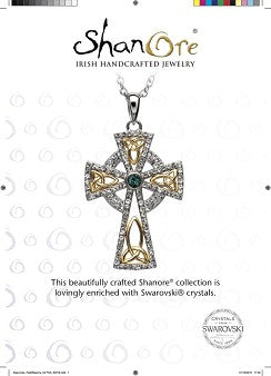 S SILVER CELTIC CROSS WHITE/GR CRYSTAL PENDANT SWAROVSKI
SW18