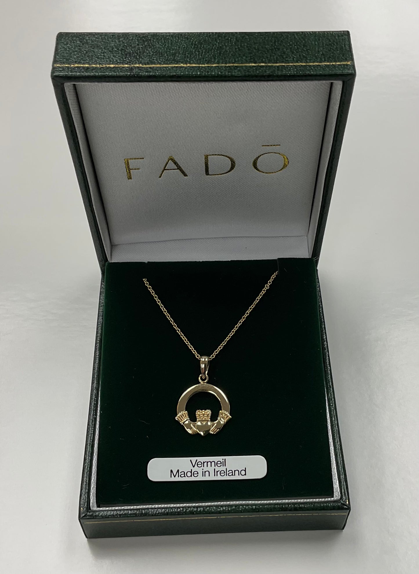 Gold Vermeil Claddagh Pendant P102