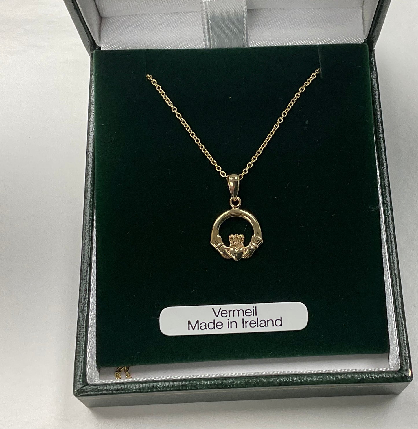 Gold Vermeil Claddagh Pendant P101