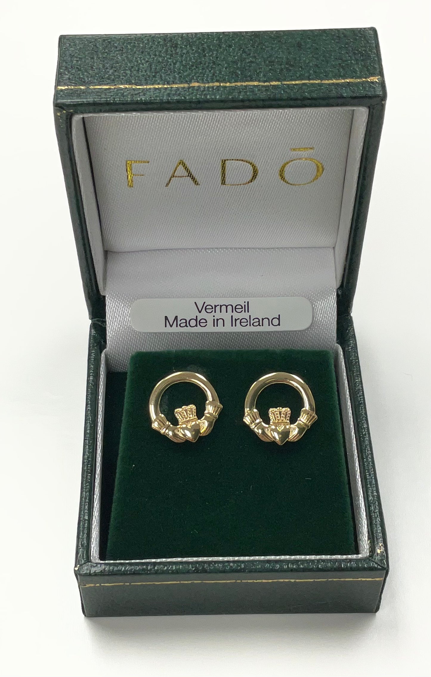 Gold Vermeil Claddagh Earrings E101