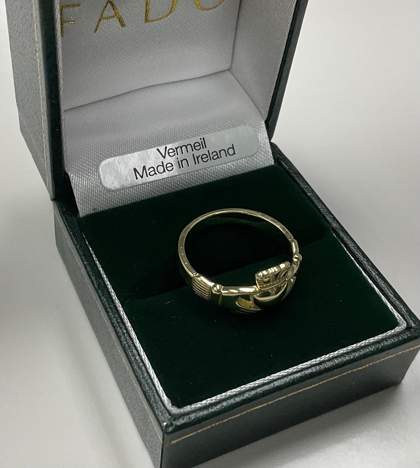 Gold Vermeil Ladies Claddagh Ring R107