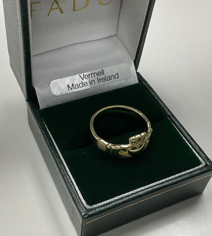 Gold Vermeil Ladies Claddagh Ring R107