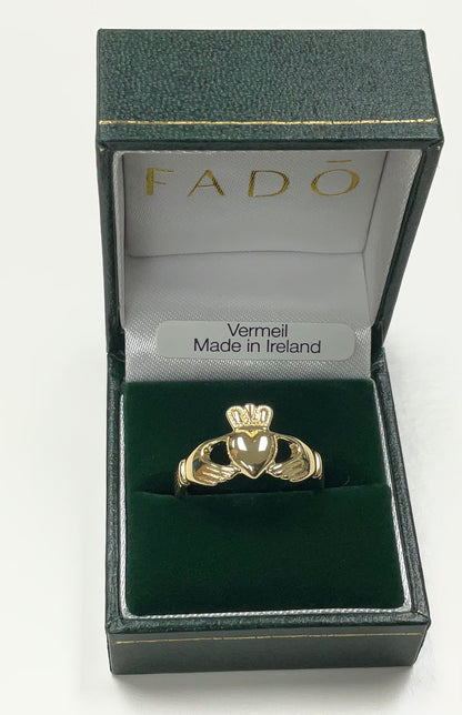 Gold Vermeil Gents Claddagh Ring R108