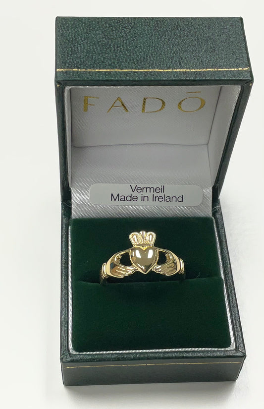 Gold Vermeil Gents Claddagh Ring R108