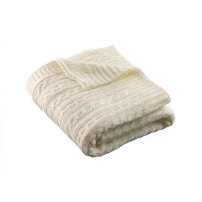 Aran Knit Throw - Soft White GTX15