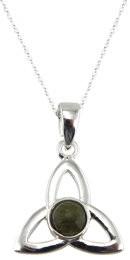 CONNEMARA MARBLE SILVER PLATED TRINITY KNOT