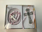 Baby Cross Medal and Rosary Set Pink