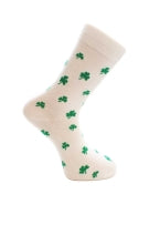 Adult White with Green shamrock socks SOC03