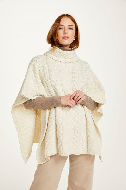 Super Soft Cowl Neck Poncho B694 (one size)