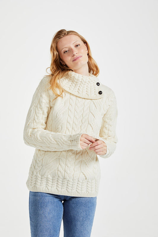 B170 Sweater with Button Neck