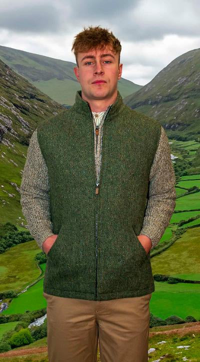 NEW James Quilted Vest Olive Nep.