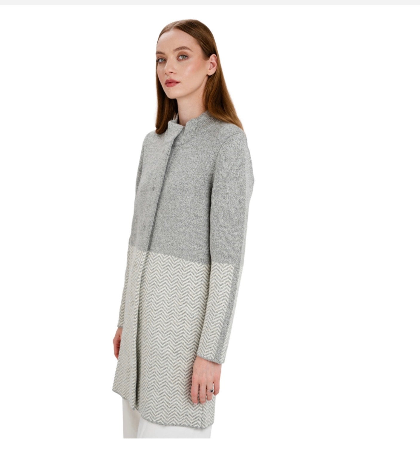 Ladies Herringbone Wool Coat