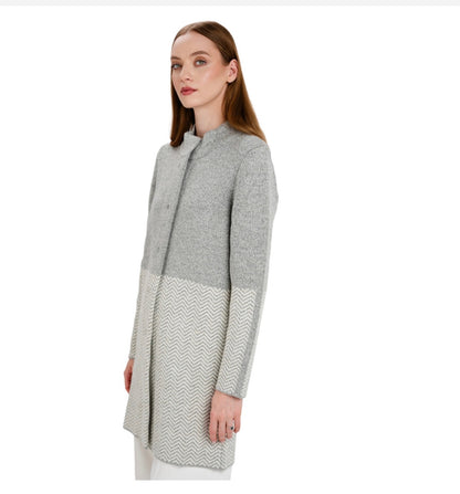 Ladies Herringbone Wool Coat