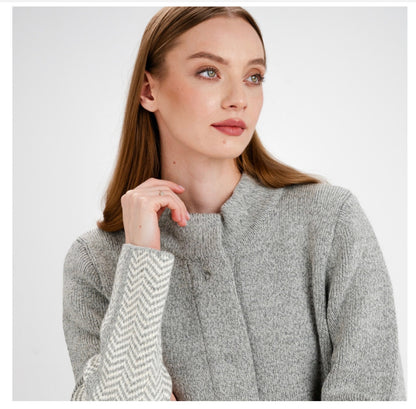 Ladies Herringbone Wool Coat