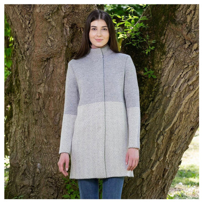 Ladies Herringbone Wool Coat