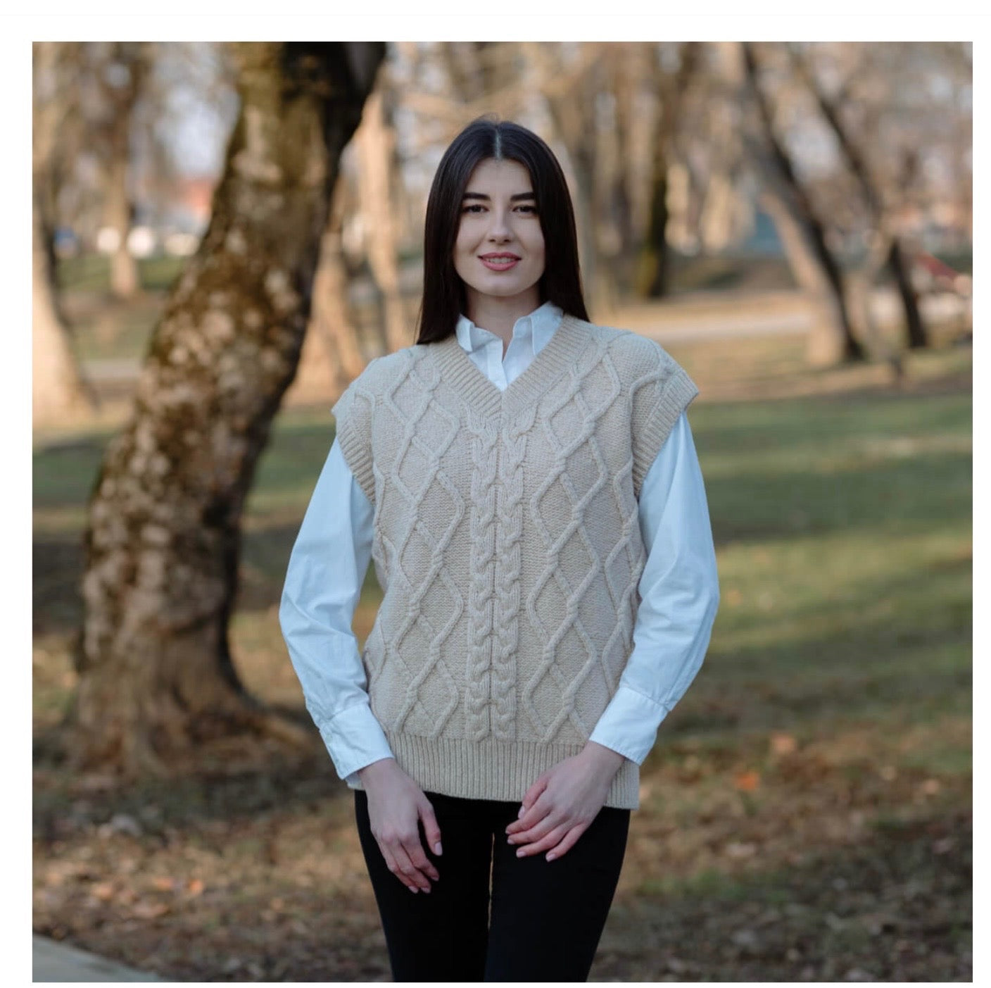 Oversized Aran Cable Vest