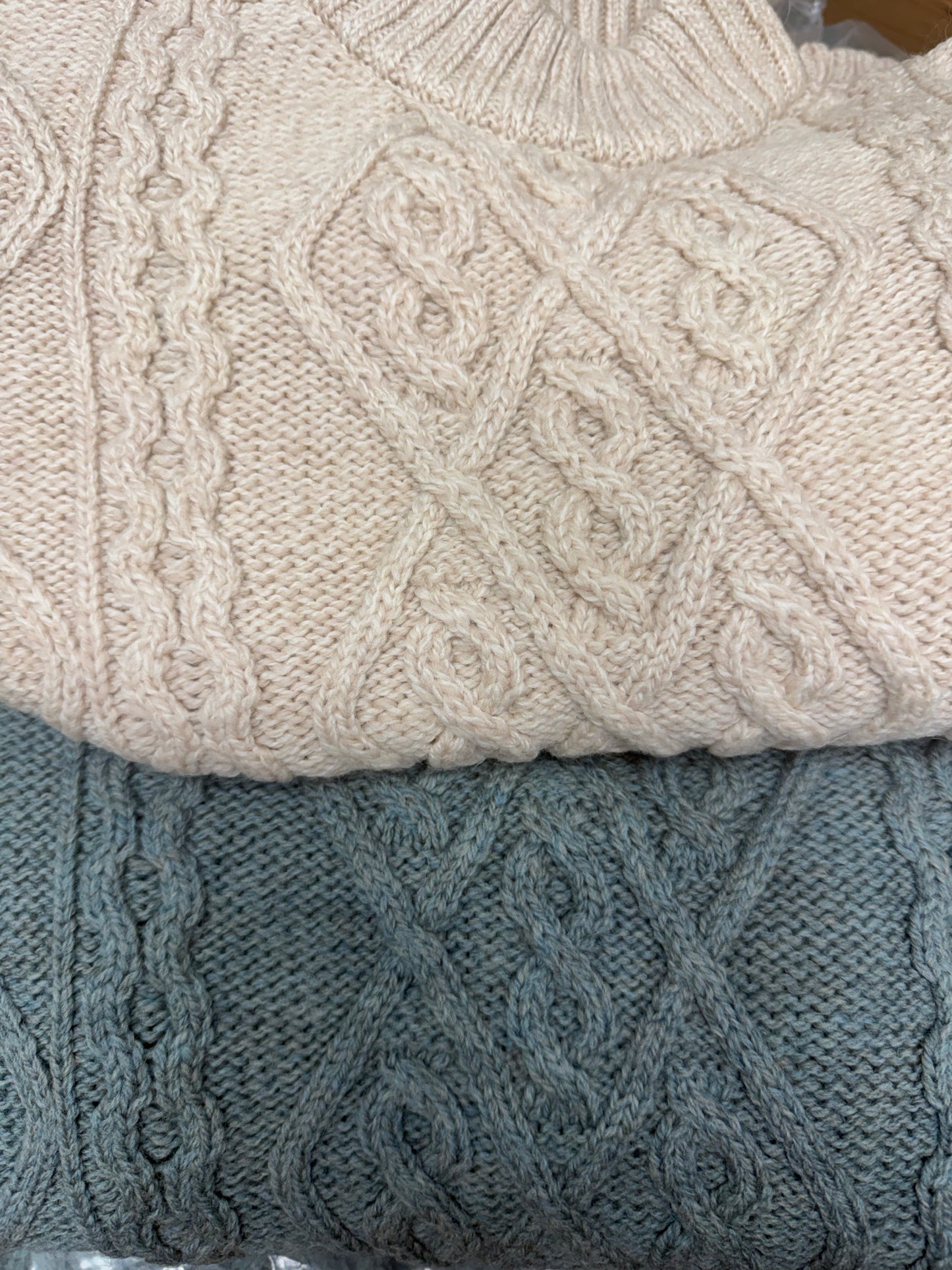 Ladies Aran Cable Knit Sweater