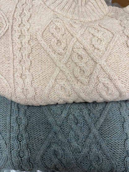 Ladies Aran Cable Knit Sweater