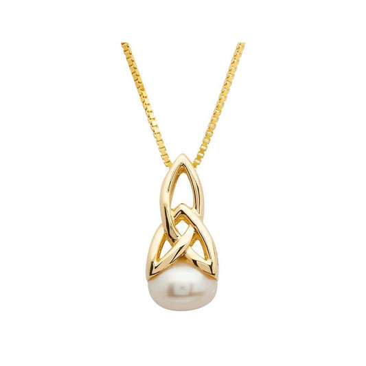 10KT GOLD TRINITY PENDANT WITH PEARL 10P640
