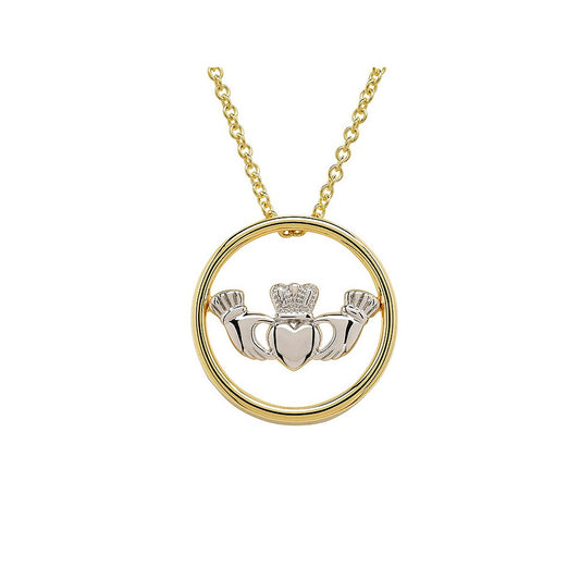 GV85
14KT GOLD VERMEIL CLADDAGH NECKLACE
