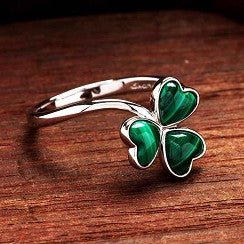 STERLING SILVER SHAMROCK MALACHITE RING
SL115