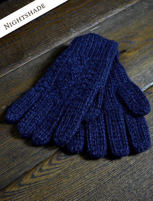 Adult Hand Knit Gloves Nightshade Marl S174