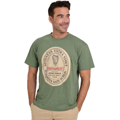 Guinness Green Distressed Gaelic Label Tee