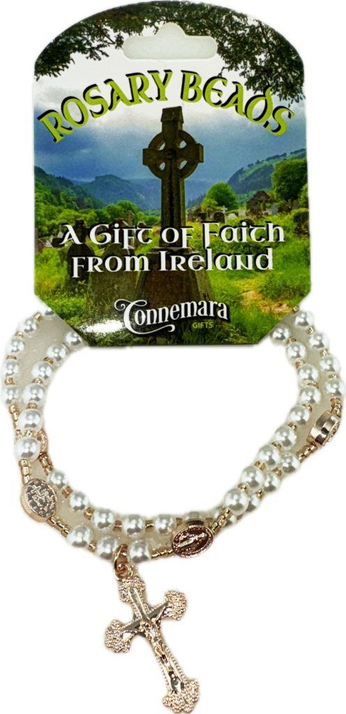 STRETCH PEARL WRIST ROSARY BEADS