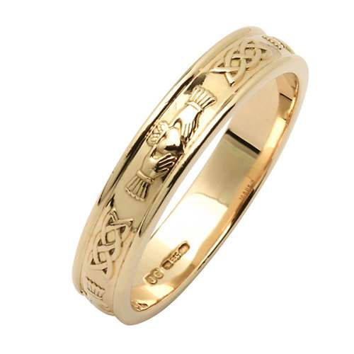 Irish Wedding Ring - Corrib Claddagh - Narrow Rim