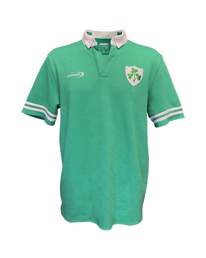 Shamrock Crest Short Sleeve Rugby Shirt In Island Green R3104