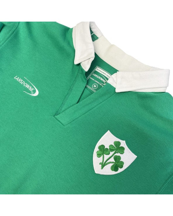 Shamrock Crest Short Sleeve Rugby Shirt In Island Green R3104
