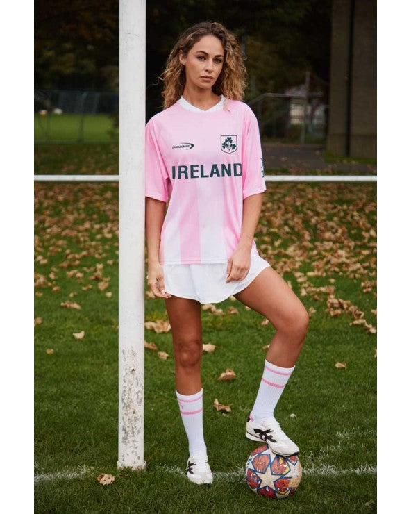 Ireland Crest Performance Top In Pink & White R4082