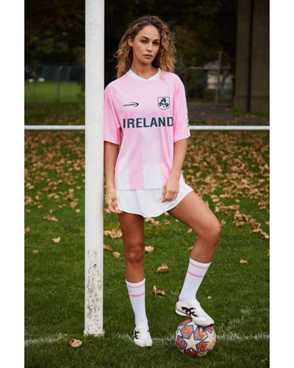 Ireland Crest Performance Top In Pink & White R4082