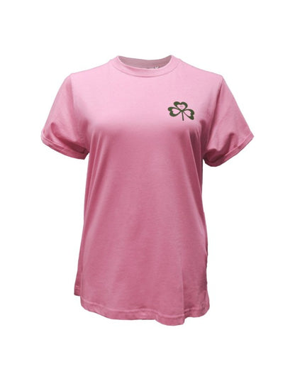 Ireland Shamrock Lucky Edition Ladies T-Shirt In Bubblegum Pink T4237