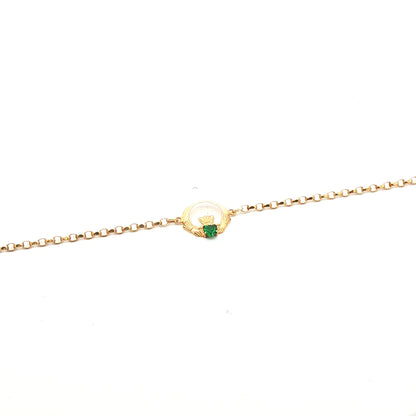 Emerald Heart Shape Single Claddagh Chain Bracelet
SKU:BMA75
