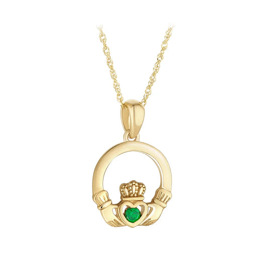 10K Claddagh with Green heart S47025