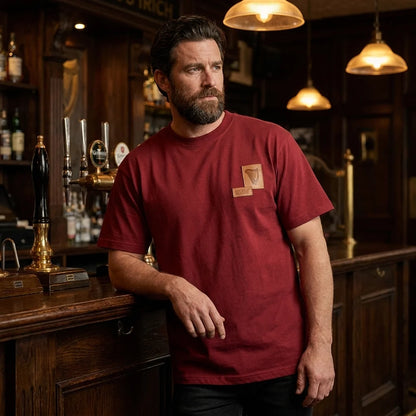 GUINNESS COOPERAGE BURNT RED HEAVYWEIGHT TEE GCC01